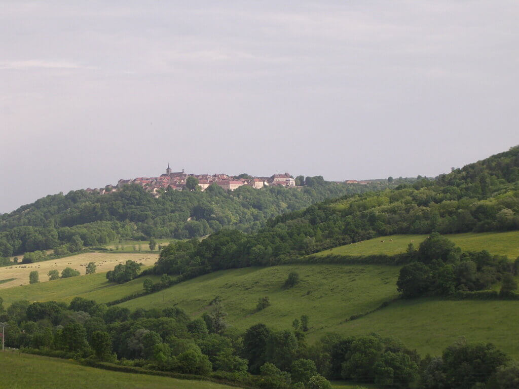 Flavigny-sur-Ozerain, Burgundy, France. View from the northwest.