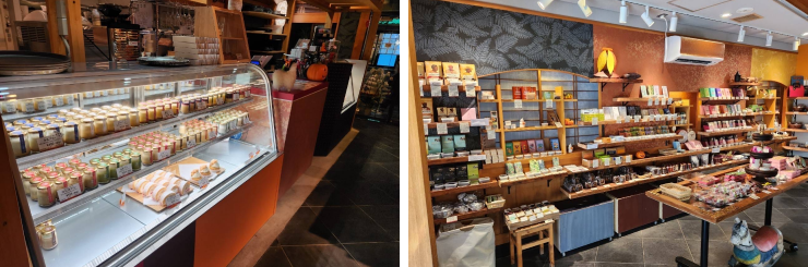 This unique shop combines "Cacao Store," a bean-to-bar specialty shop offering original bean-to-bar chocolates crafted from cacao beans carefully selected by owner-chef Koji Tsuchiya, as well as premium bean-to-bar chocolates from international brands personally chosen by him, and "Pudding Cafe 448," a cafe dedicated to specialty puddings, all in one location.